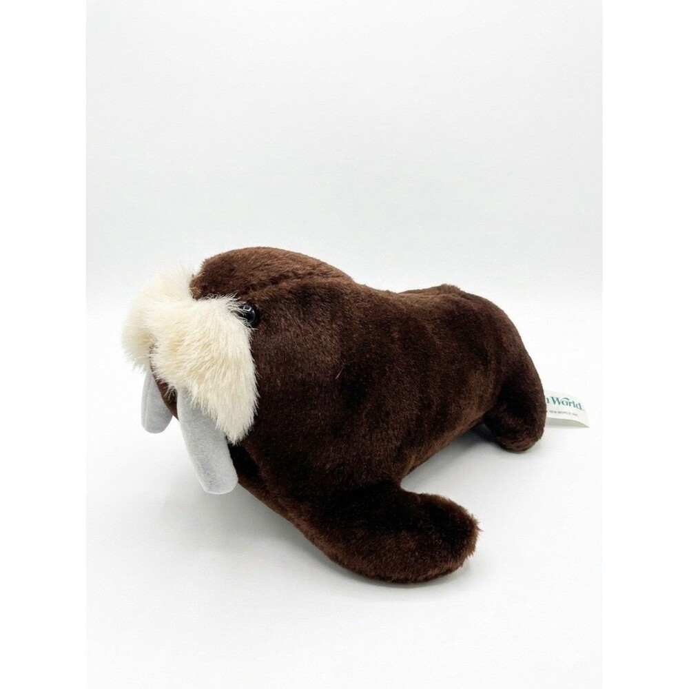 SeaWorld WALRUS Plush Stuffed Animal Chocolate Brown Toy Vintage 1988 Husks